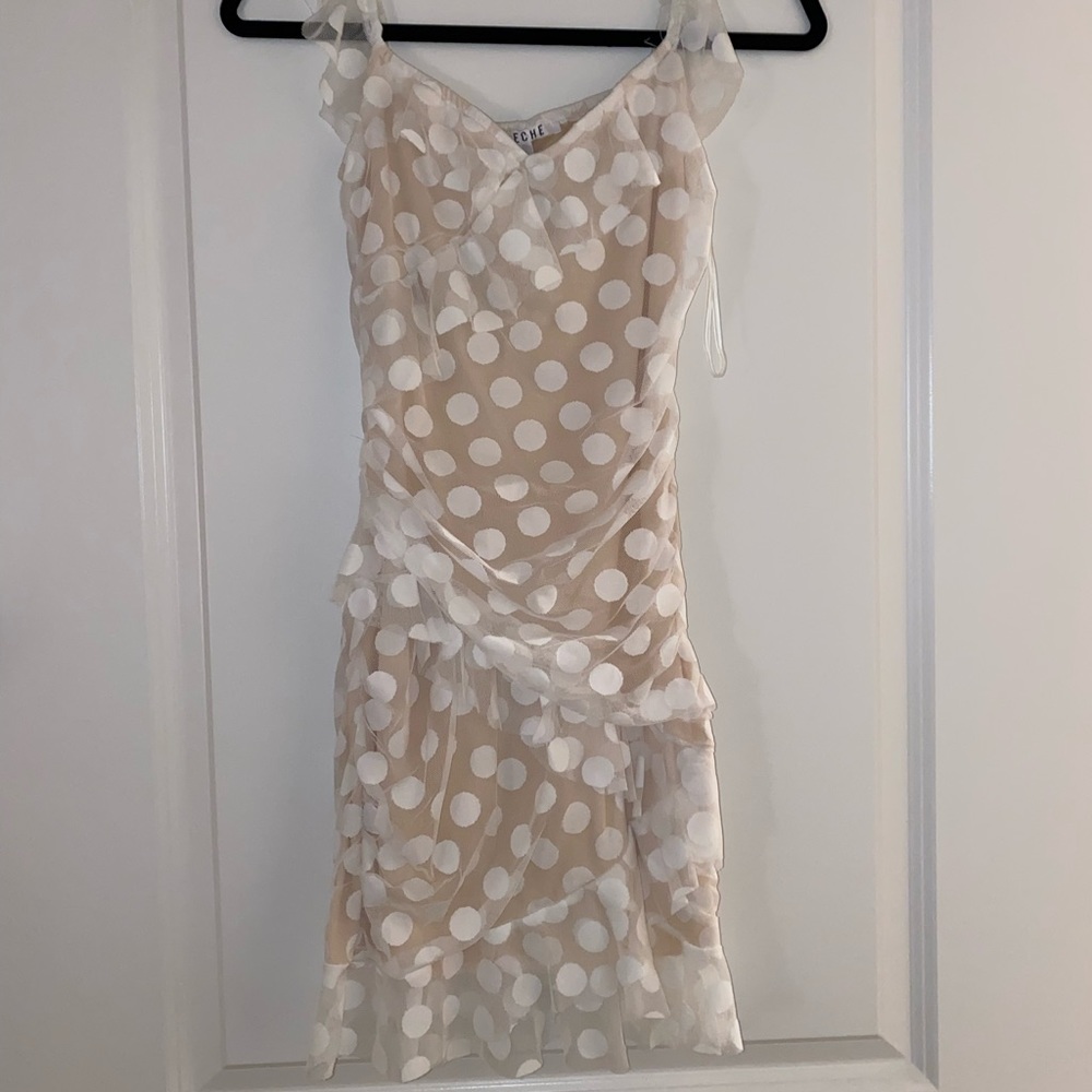 Polka dot white dress